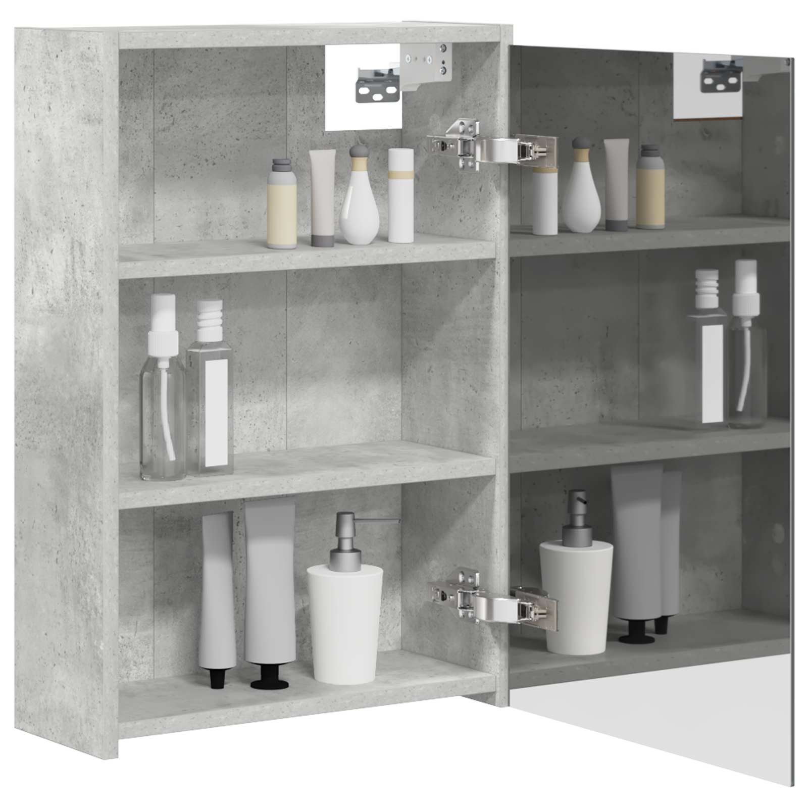 Badeværelsesspejlskab med hylde Beton Grå 43 x 16 x 62.5 cm