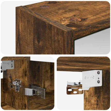 Badeværelsesspejlskab Røget eg 43 x 16 x 62.5 cm