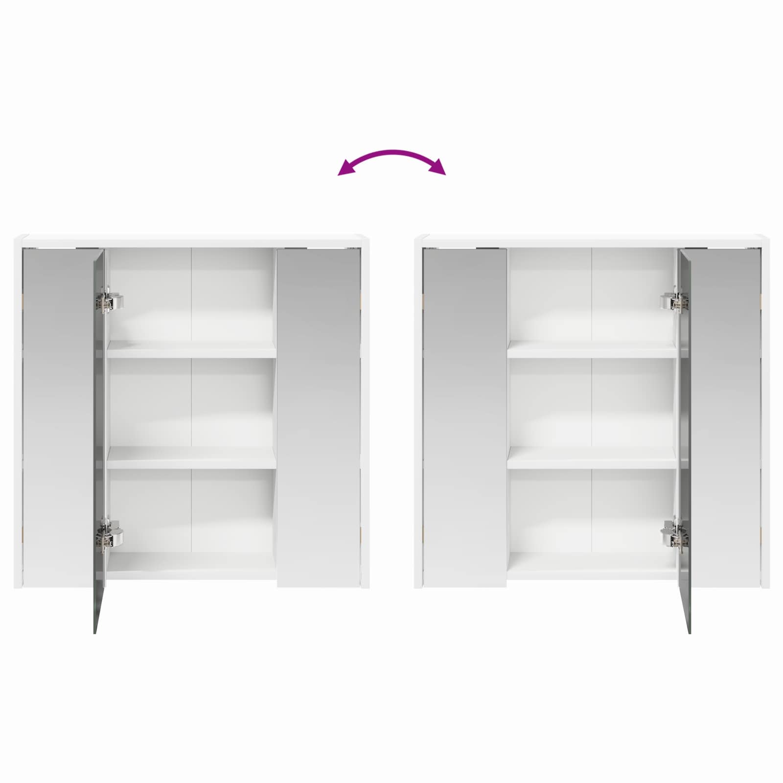 Badeværelsesspejlskab Hvid 63,5 x 16 x 62,5 cm Konstrueret træ