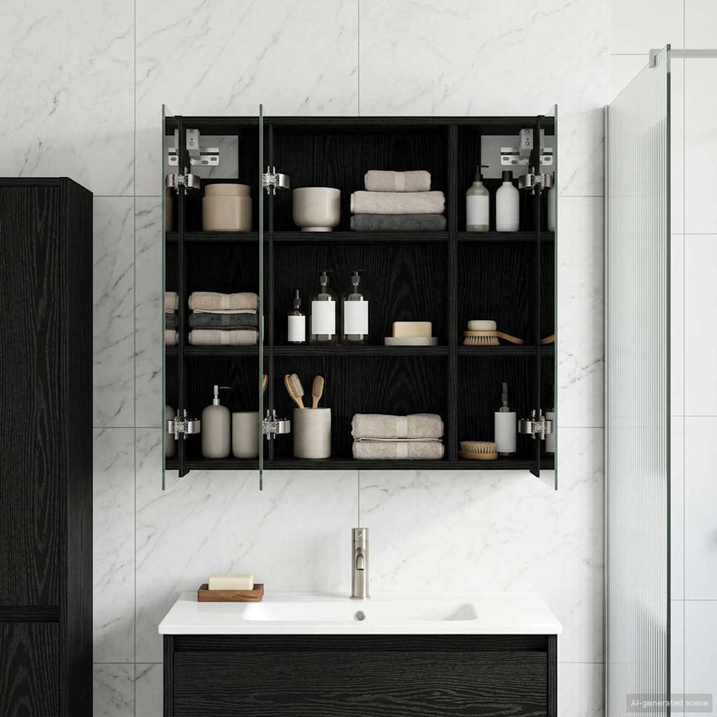 Badevrelsesspejlskab Sort eg 63,5 x 16 x 62,5 cm