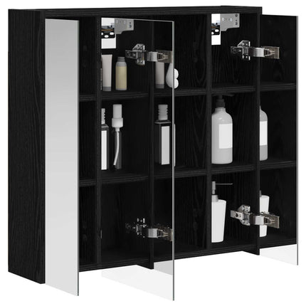 Badeværelsesspejlskab Sort eg 63,5 x 16 x 62,5 cm