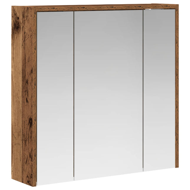 Badeværelsesspejlskab Gammelt træ 63,5 x 16 x 62,5 cm