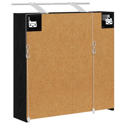 Badeværelsesspejlskab Sort eg 63,5 x 16 x 62,5 cm