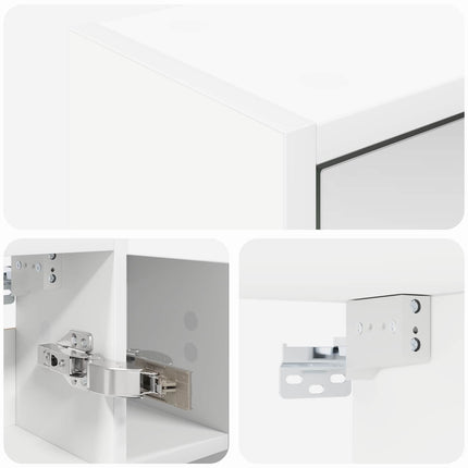 Badeværelsesspejlskab Hvid 73,5 x 16 x 62,5 cm Konstrueret træ