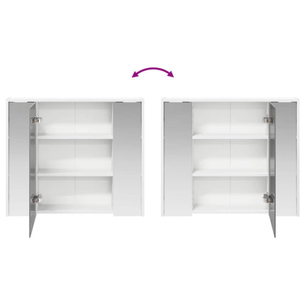 Badeværelsesspejlskab Hvid 73,5 x 16 x 62,5 cm Konstrueret træ