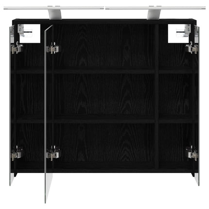 Badeværelsesspejlskab Sort eg 73,5 x 16 x 62,5 cm