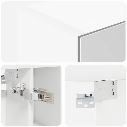 Badeværelsesspejlskab Hvid 60 x 14.5 x 70 cm Konstrueret træ