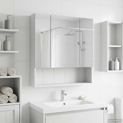 Badeværelsesspejlskab Hvid 60 x 14.5 x 70 cm Konstrueret træ