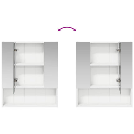 Badeværelsesspejlskab Hvid 60 x 14.5 x 70 cm Konstrueret træ