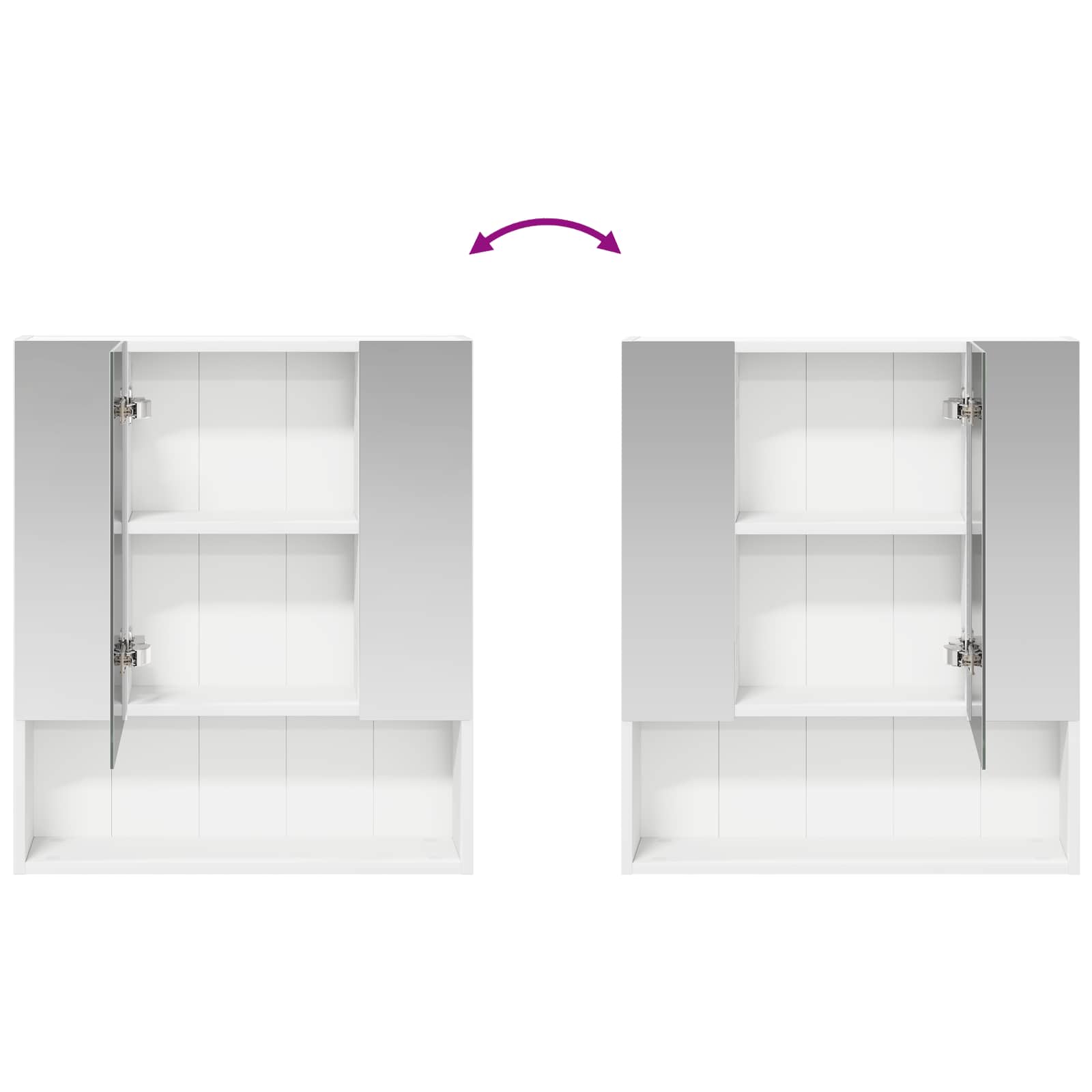Badeværelsesspejlskab Hvid 60 x 14.5 x 70 cm Konstrueret træ