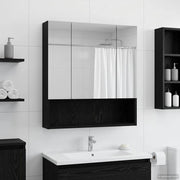 Badeværelsesspejlskab Sort eg 60 x 14.5 x 70 cm Konstrueret træ