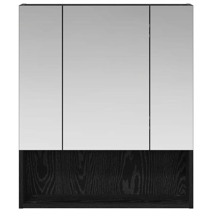 Badeværelsesspejlskab Sort eg 60 x 14.5 x 70 cm Konstrueret træ