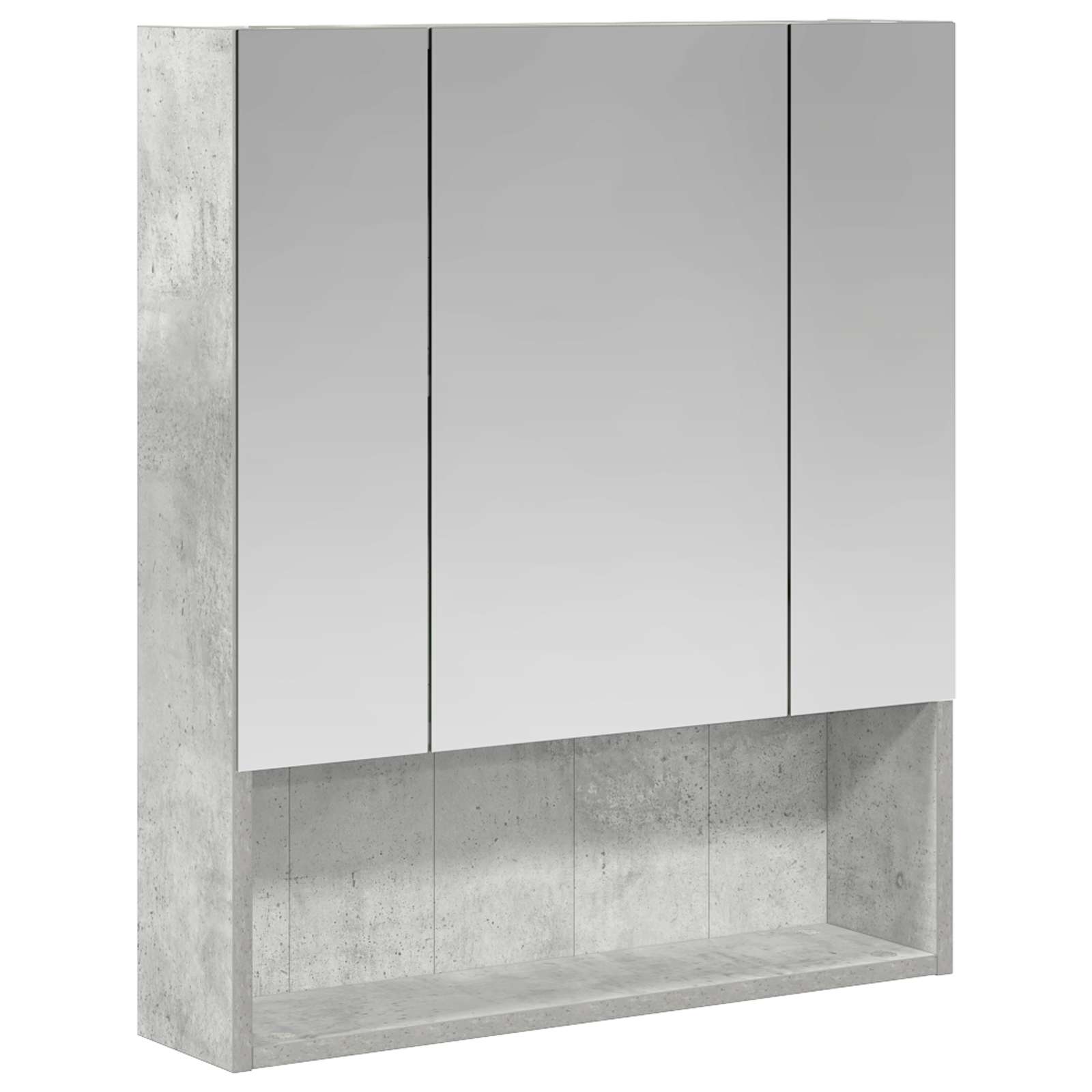 Badeværelsesspejlskab med hylde Beton Grå 60 x 14.5 x 70 cm