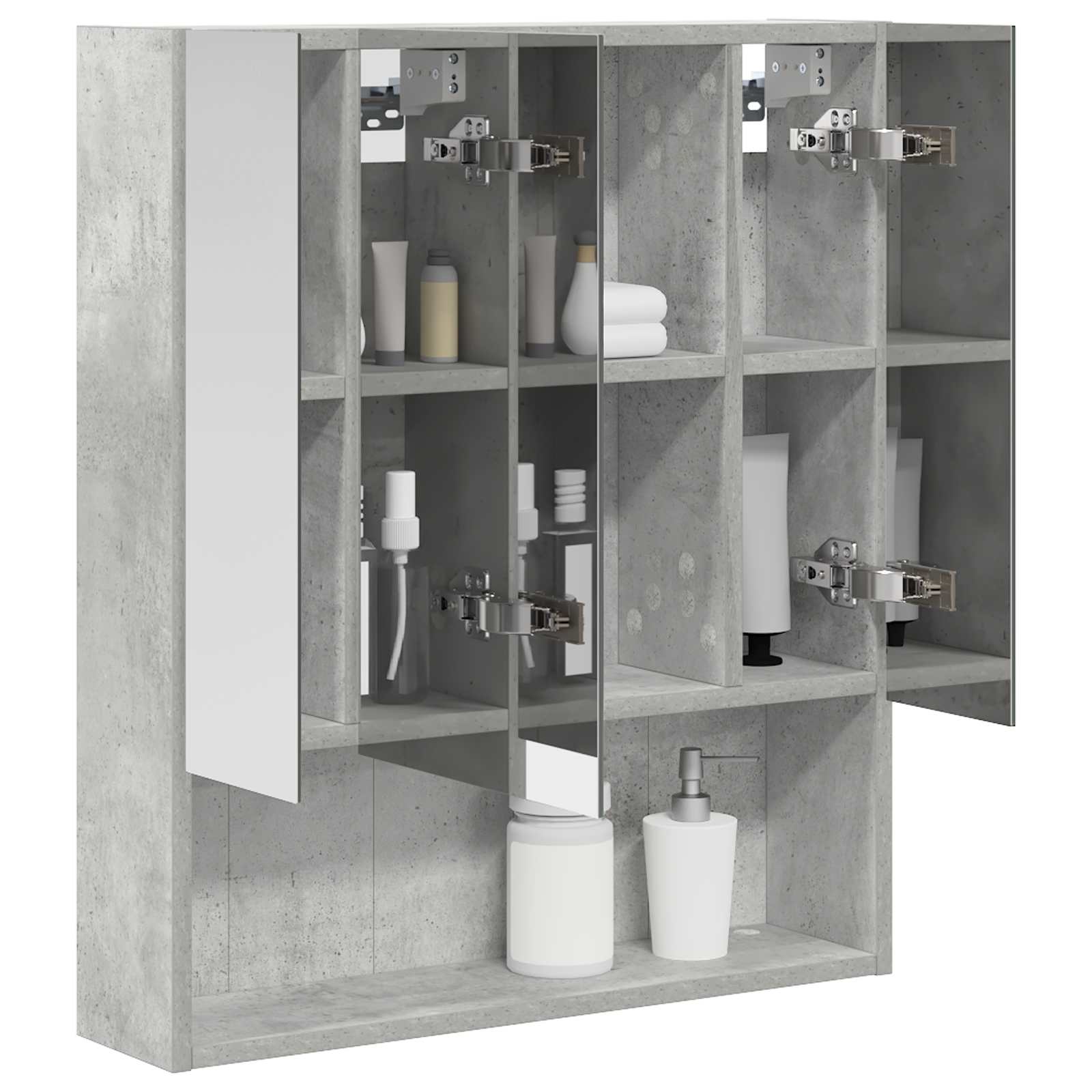 Badeværelsesspejlskab med hylde Beton Grå 60 x 14.5 x 70 cm