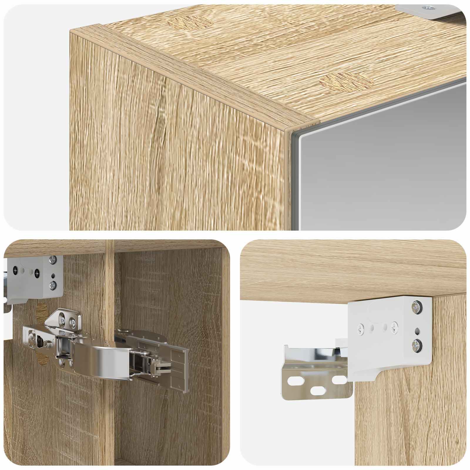 Badeværelsesspejlskab med hylde Sonoma eg 60 x 14.5 x 70 cm