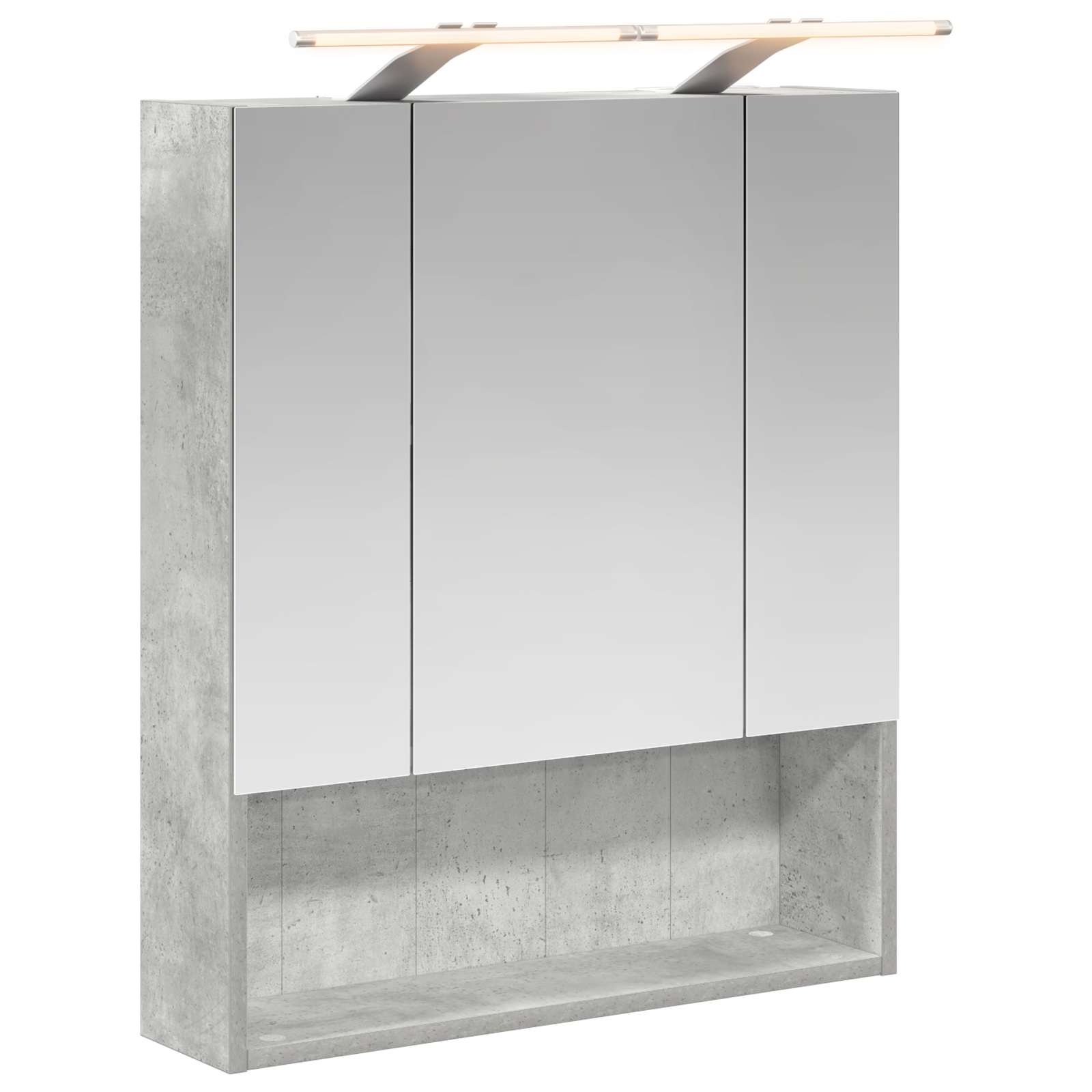 Badeværelsesspejlskab med hylde Beton Grå 60 x 14.5 x 70 cm