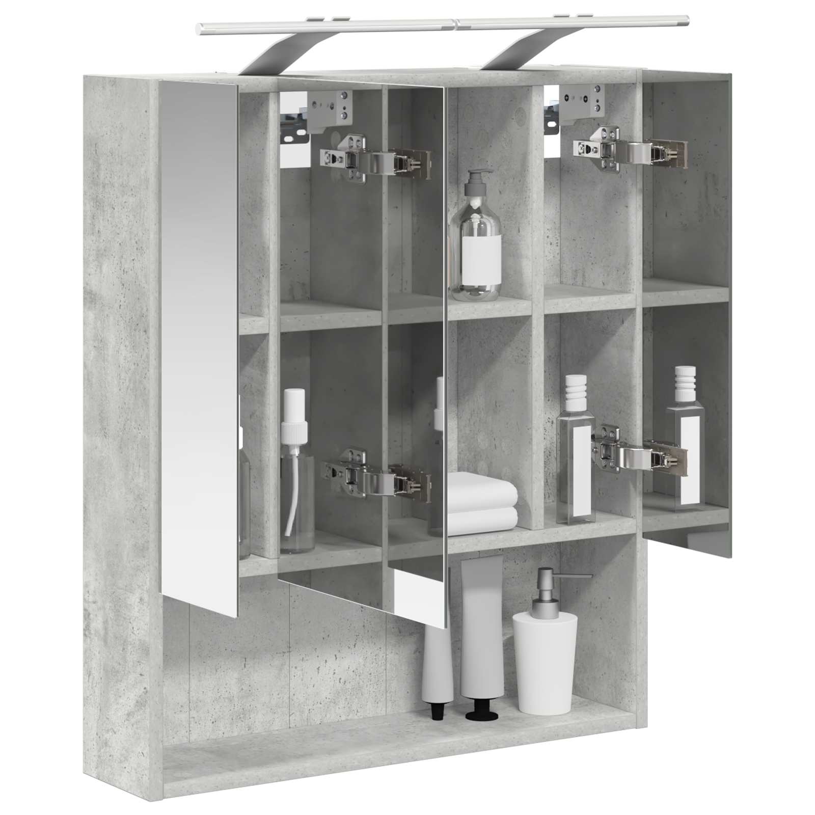 Badeværelsesspejlskab med hylde Beton Grå 60 x 14.5 x 70 cm