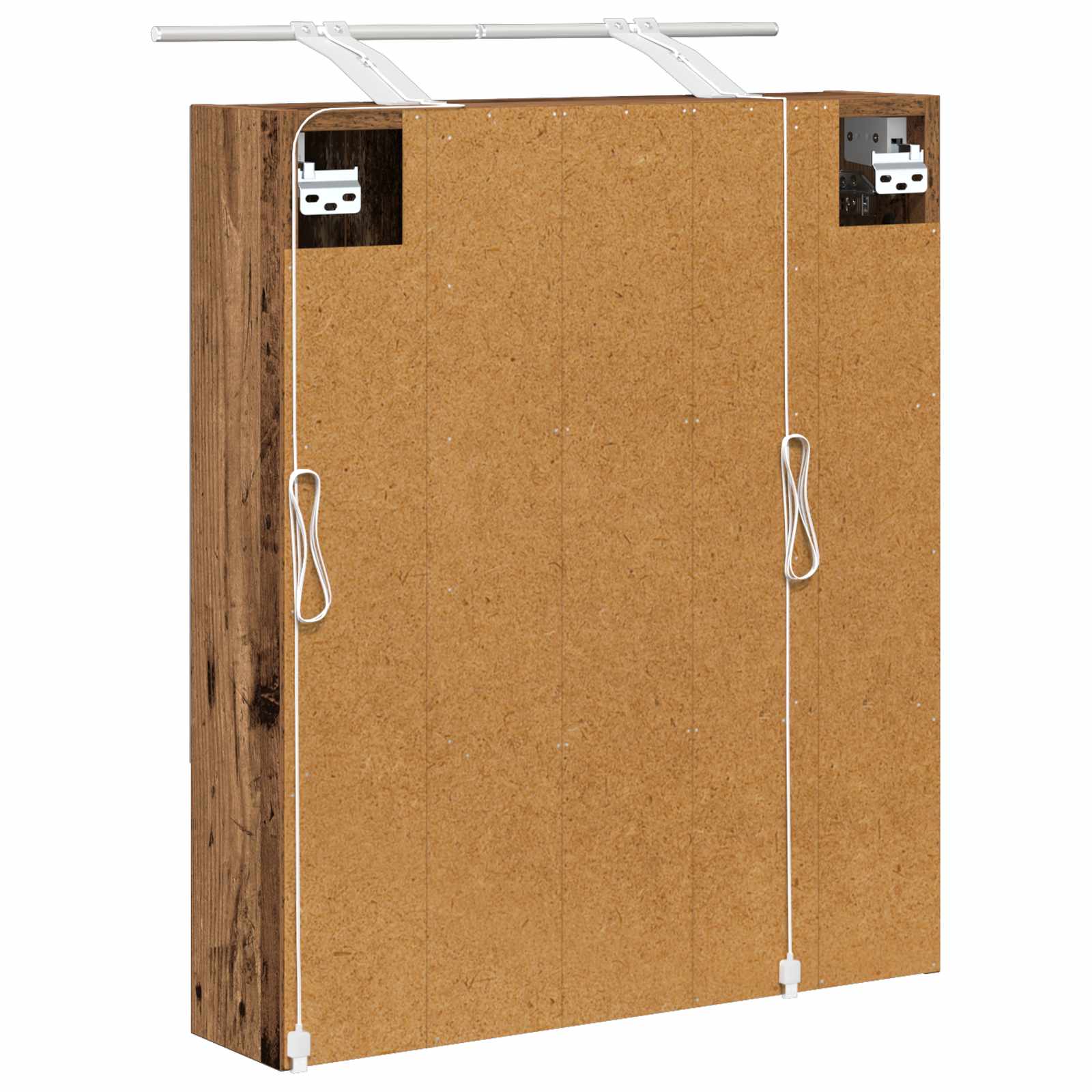 Badeværelsesspejlskab med hylde Gammelt træ 60 x 14.5 x 70 cm