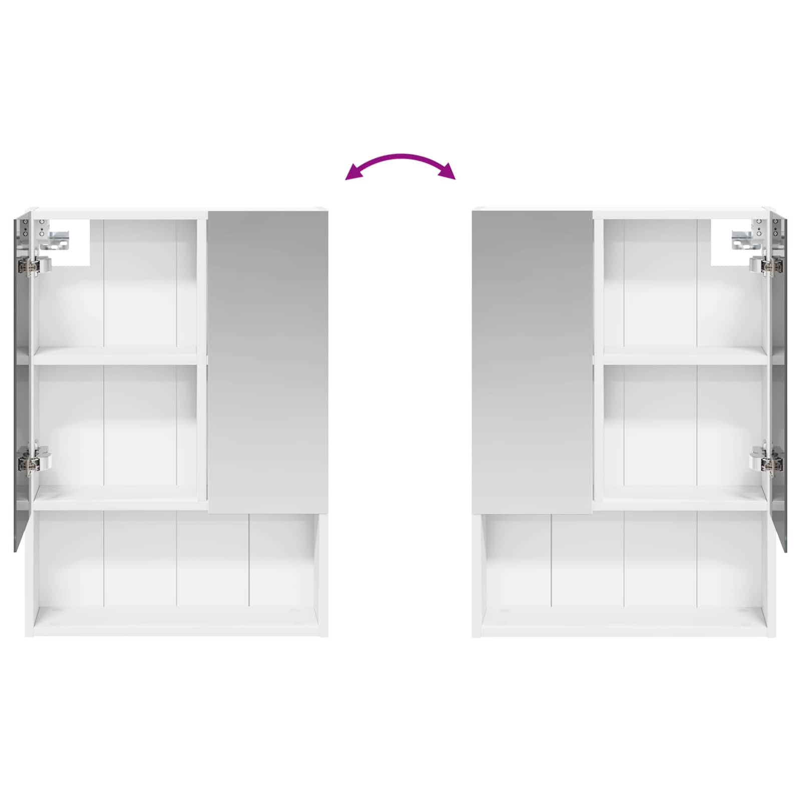 Badeværelsesspejlskab Hvid 50 x 14,5 x 70 cm Konstrueret træ