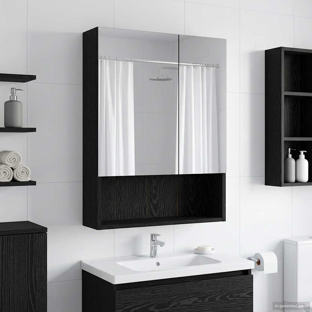 Badevrelsesspejlskab Sort eg 50 x 14,5 x 70 cm Konstrueret tr