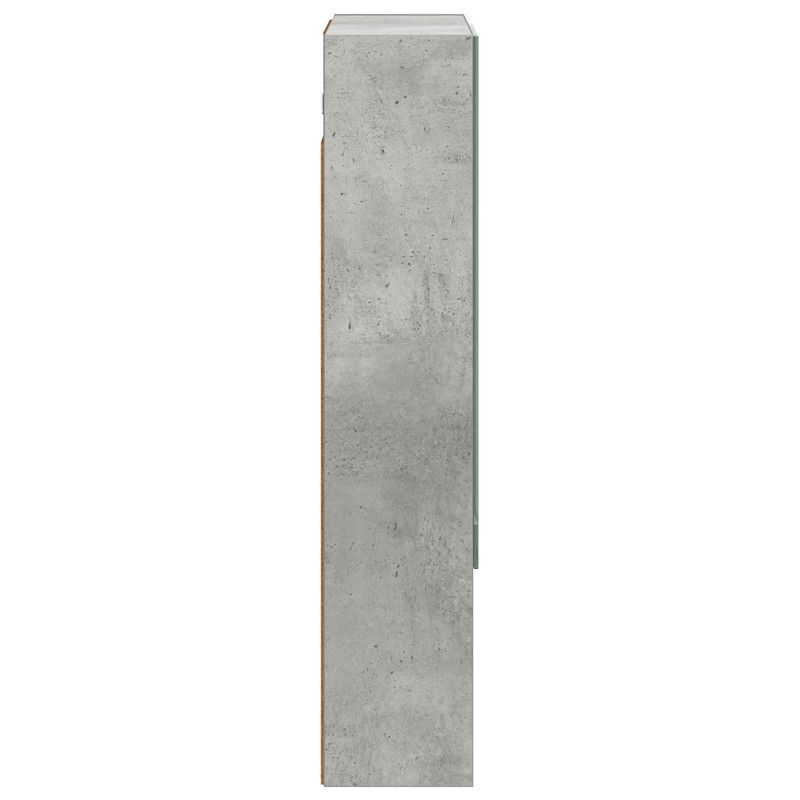 Badeværelsesspejlskab med hylde Beton Grå 50 x 14,5 x 70 cm