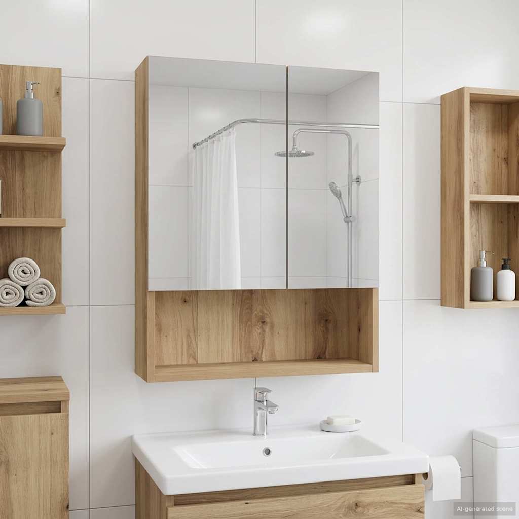 Badeværelsesspejlskab med hylde Artisan eg 50 x 14,5 x 70 cm