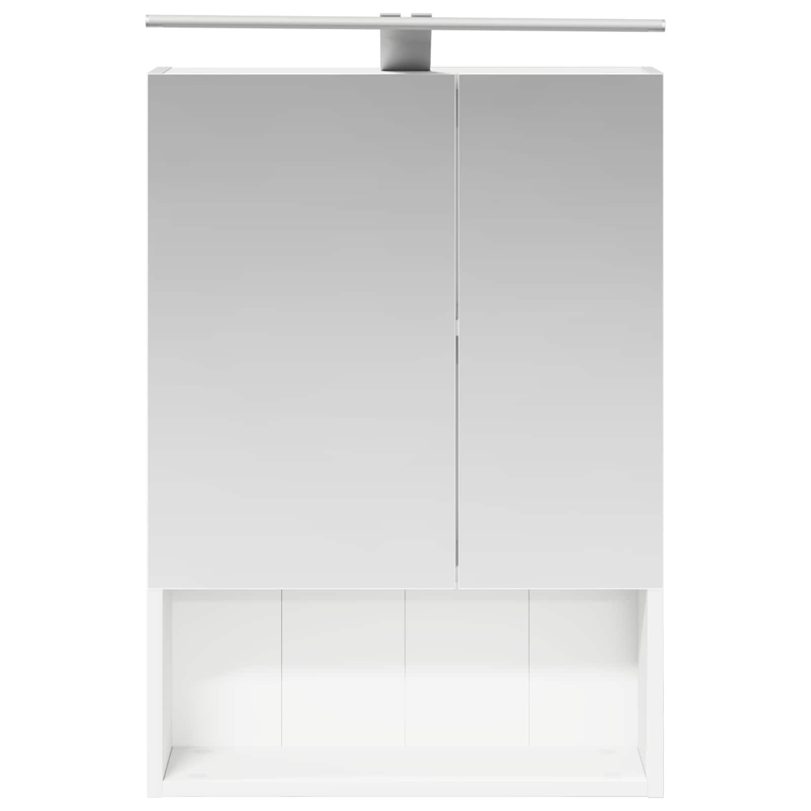 Badeværelsesspejlskab Hvid 50 x 14,5 x 70 cm Konstrueret træ