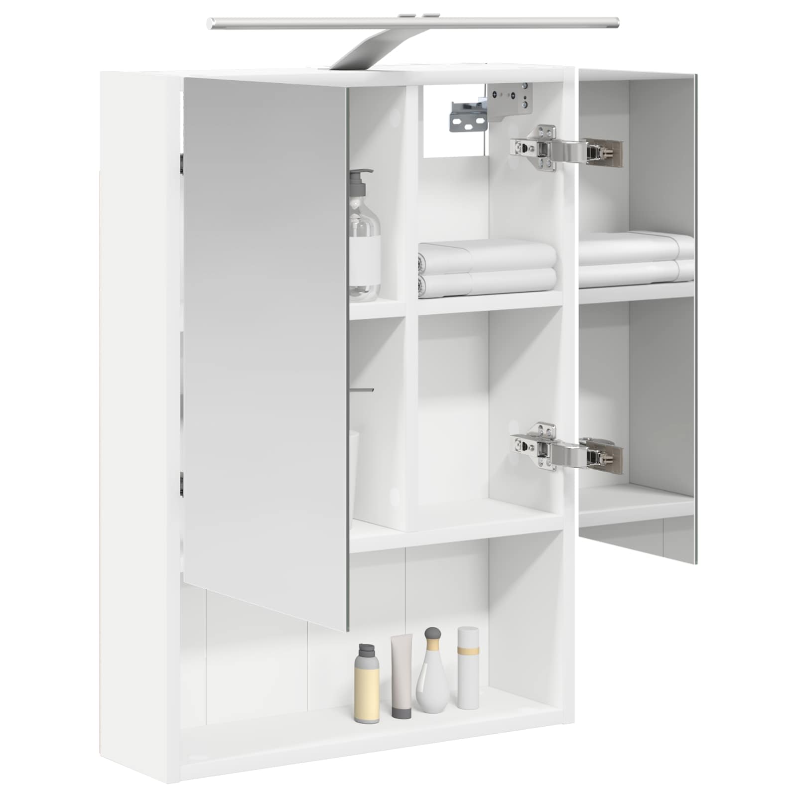 Badeværelsesspejlskab Hvid 50 x 14,5 x 70 cm Konstrueret træ