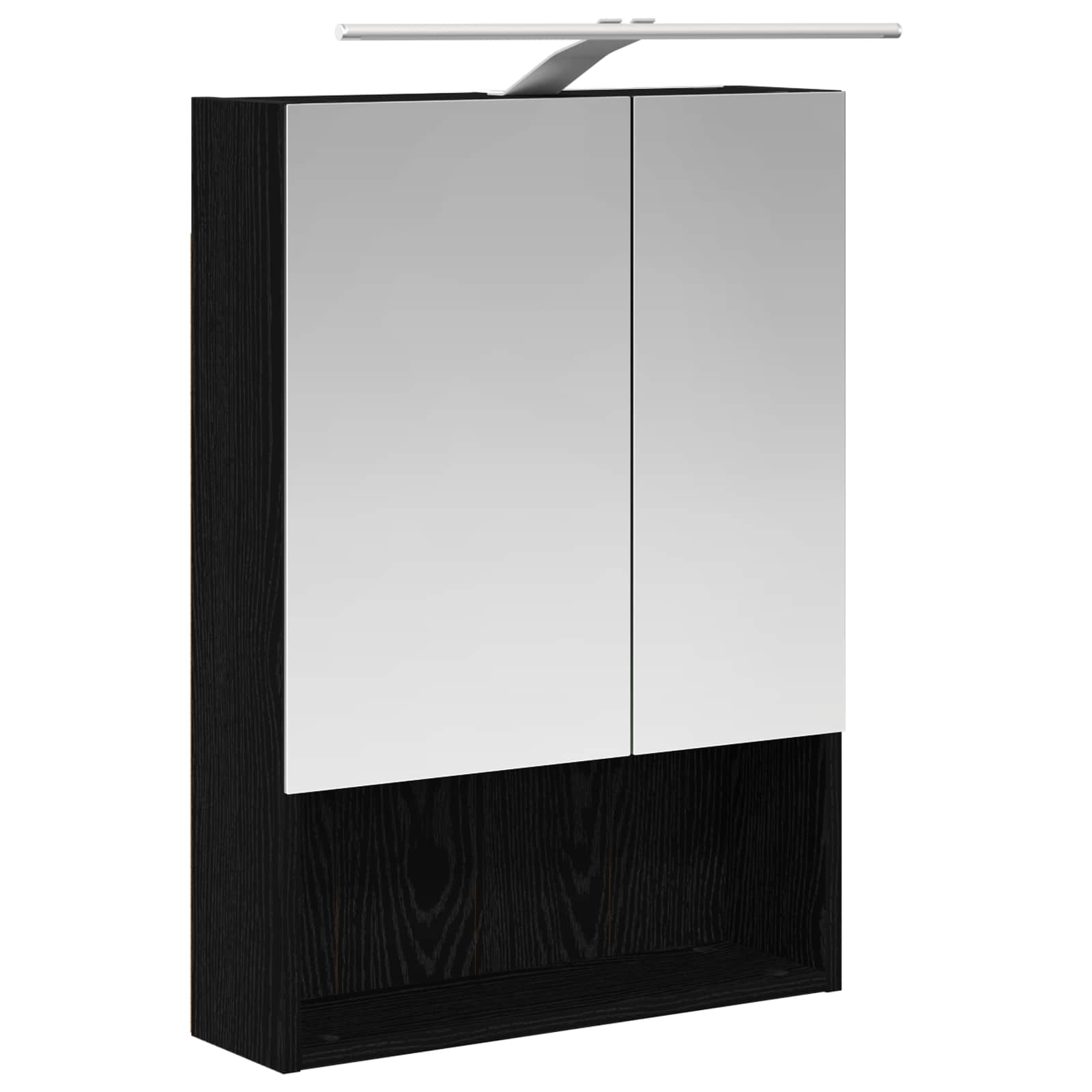 Badeværelsesspejlskab Sort eg 50 x 14,5 x 70 cm Konstrueret træ