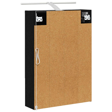 Badeværelsesspejlskab Sort eg 50 x 14,5 x 70 cm Konstrueret træ