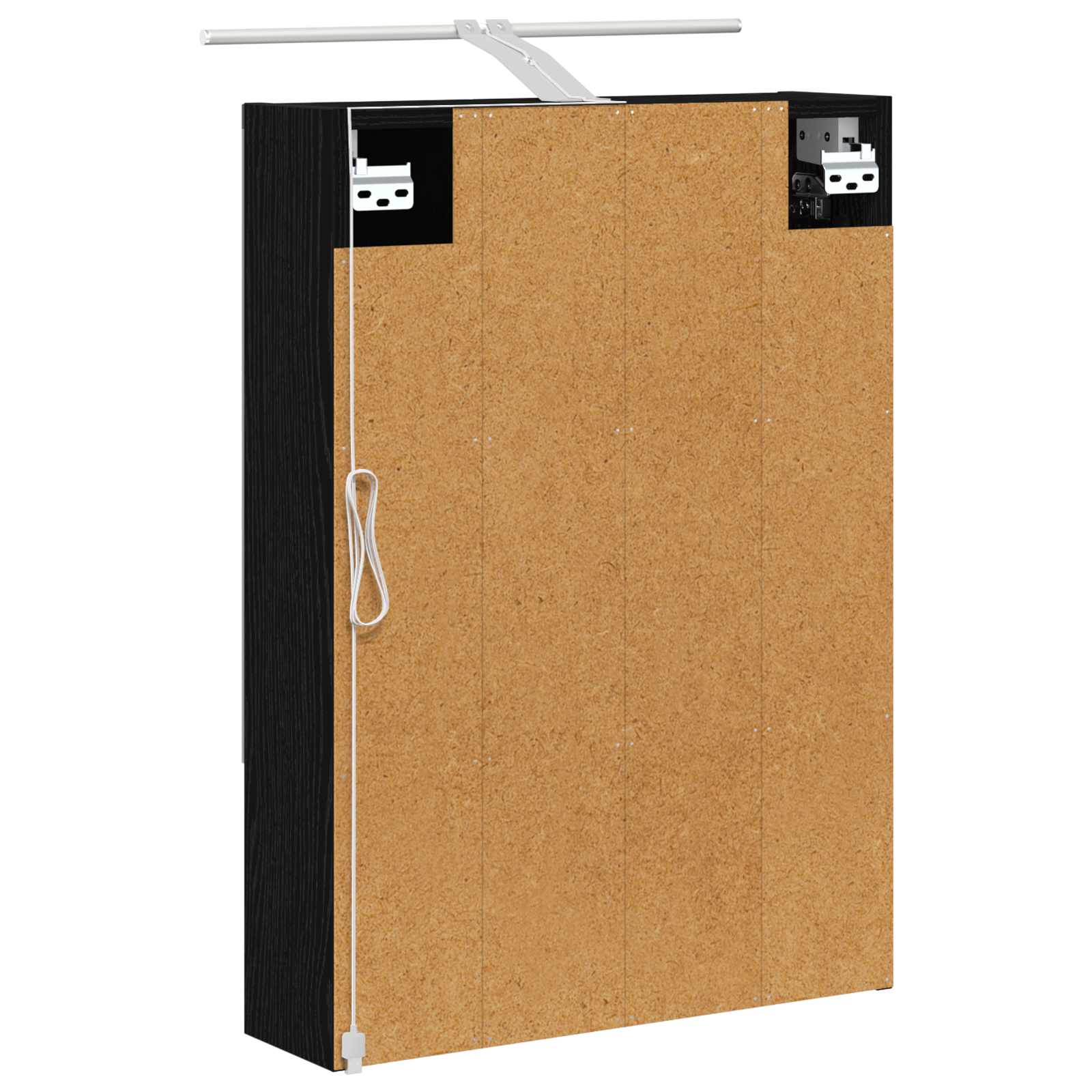 Badeværelsesspejlskab Sort eg 50 x 14,5 x 70 cm Konstrueret træ
