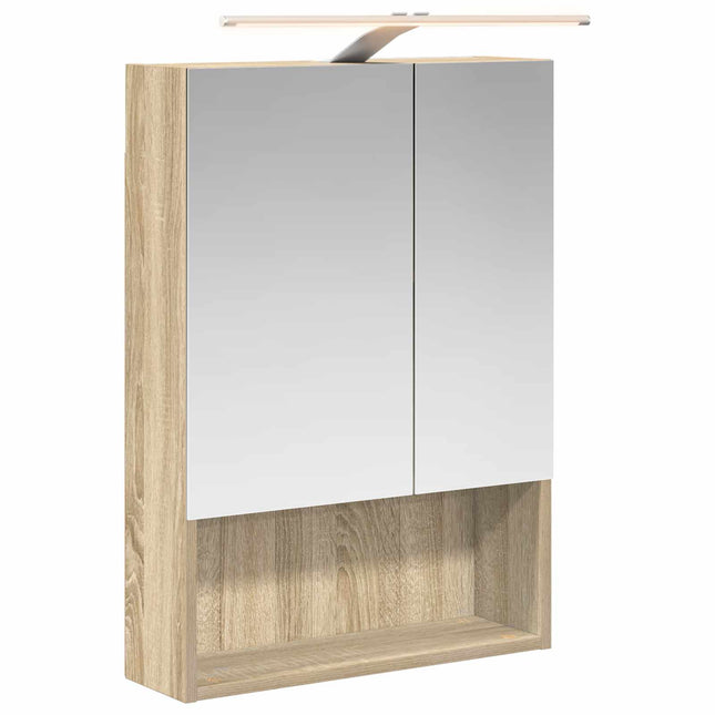 Badeværelsesspejlskab med hylde Sonoma eg 50 x 14,5 x 70 cm