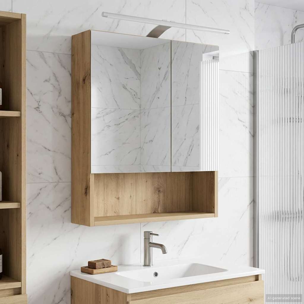 Badeværelsesspejlskab med hylde Artisan eg 50 x 14,5 x 70 cm