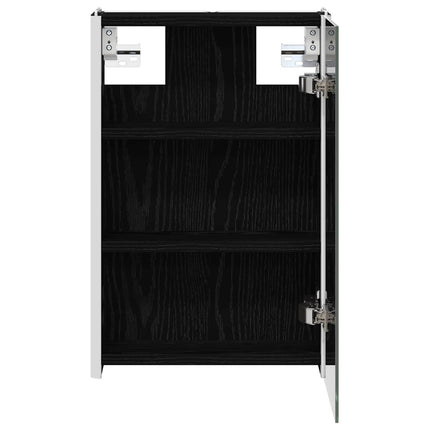 Badeværelsesspejlskab Sort eg 33 x 11,5 x 50 cm Konstrueret træ