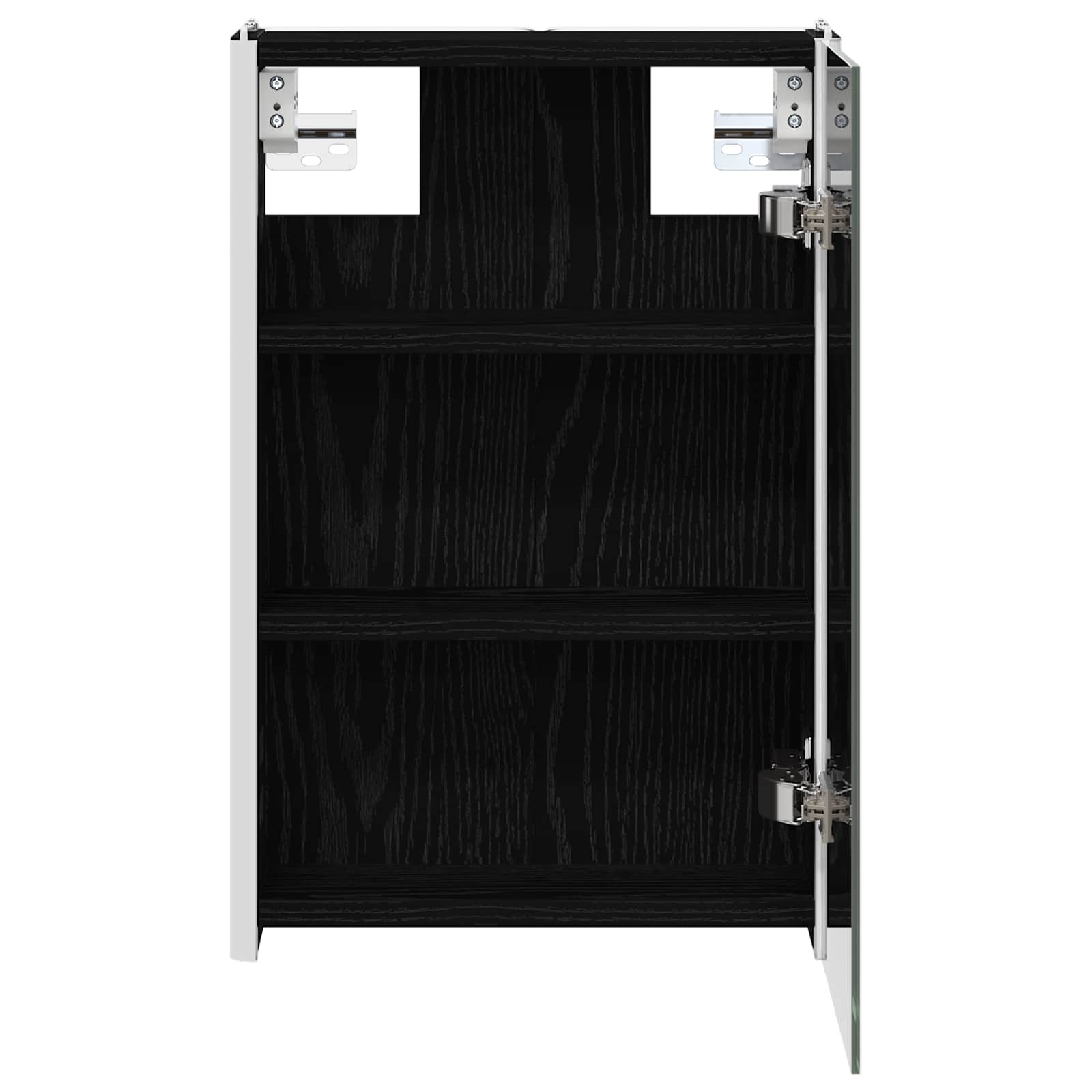 Badeværelsesspejlskab Sort eg 33 x 11,5 x 50 cm Konstrueret træ