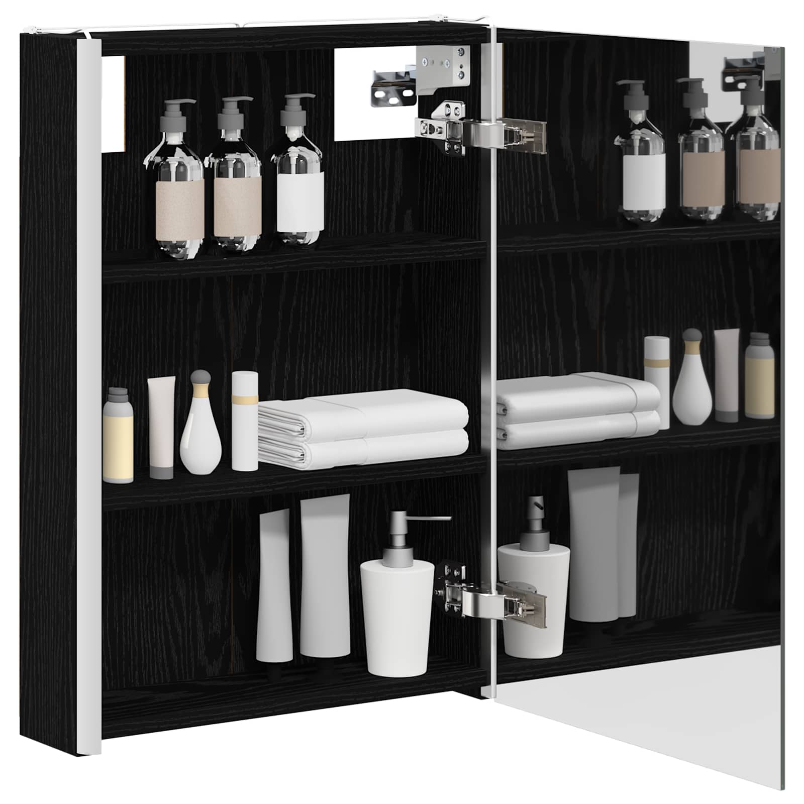 Badeværelsesspejlskab Sort eg 43 x 11,5 x 60,5 cm
