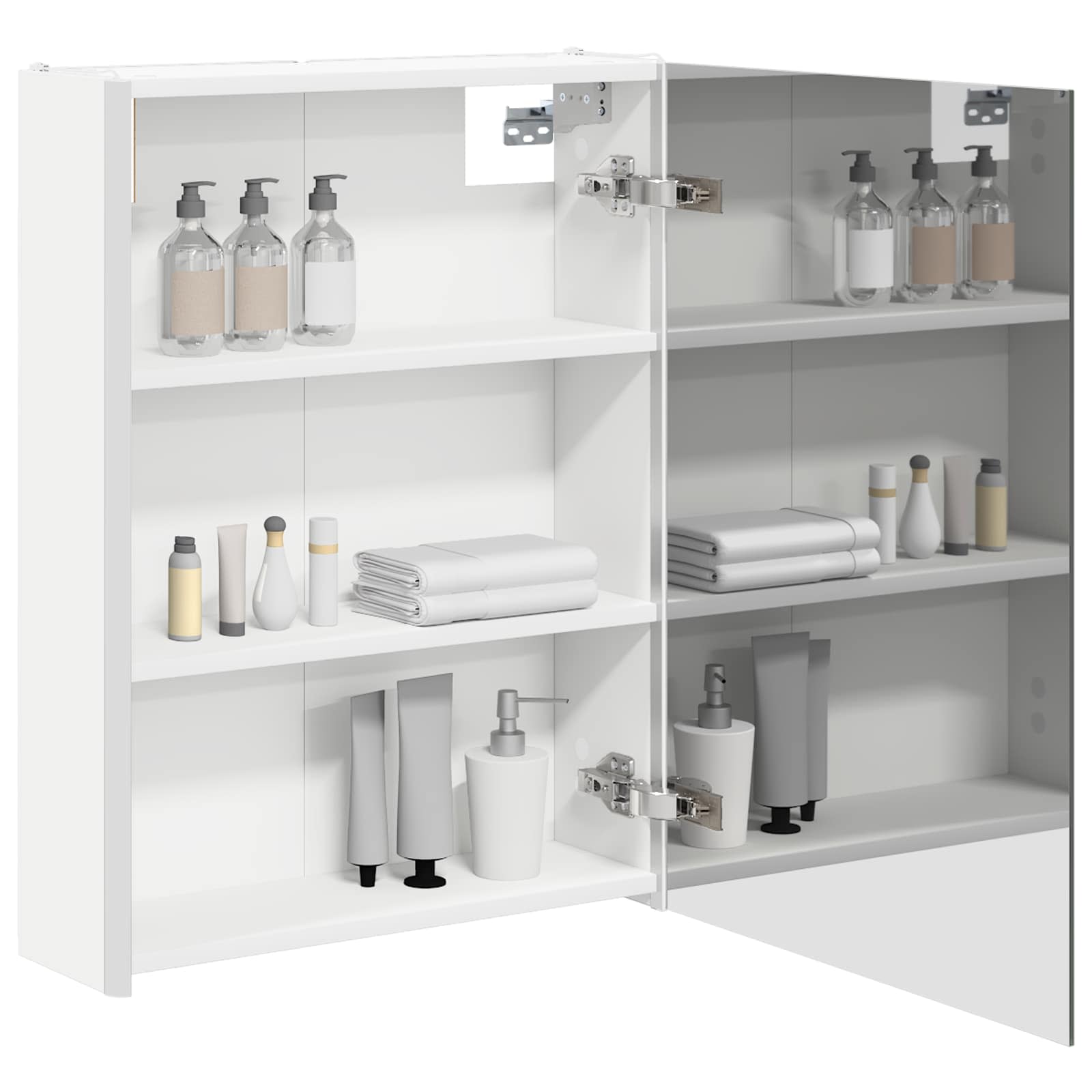 Badeværelsesspejlskab Hvid 53,5 x 15,5 x 70 cm Konstrueret træ