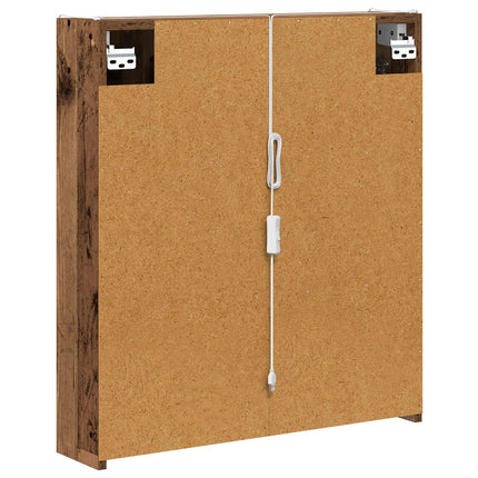 Badeværelsesspejlskab Gammelt træ 63,5 x 15,5 x 70 cm