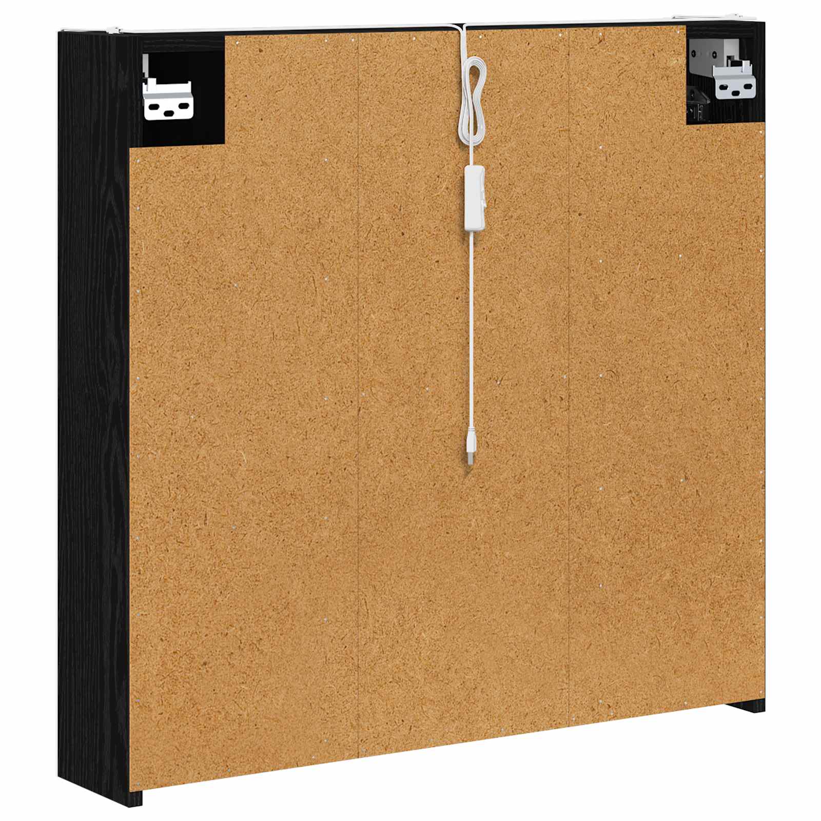 Badeværelsesspejlskab med hylde Sort eg 73.5 x 15.5 x 70 cm