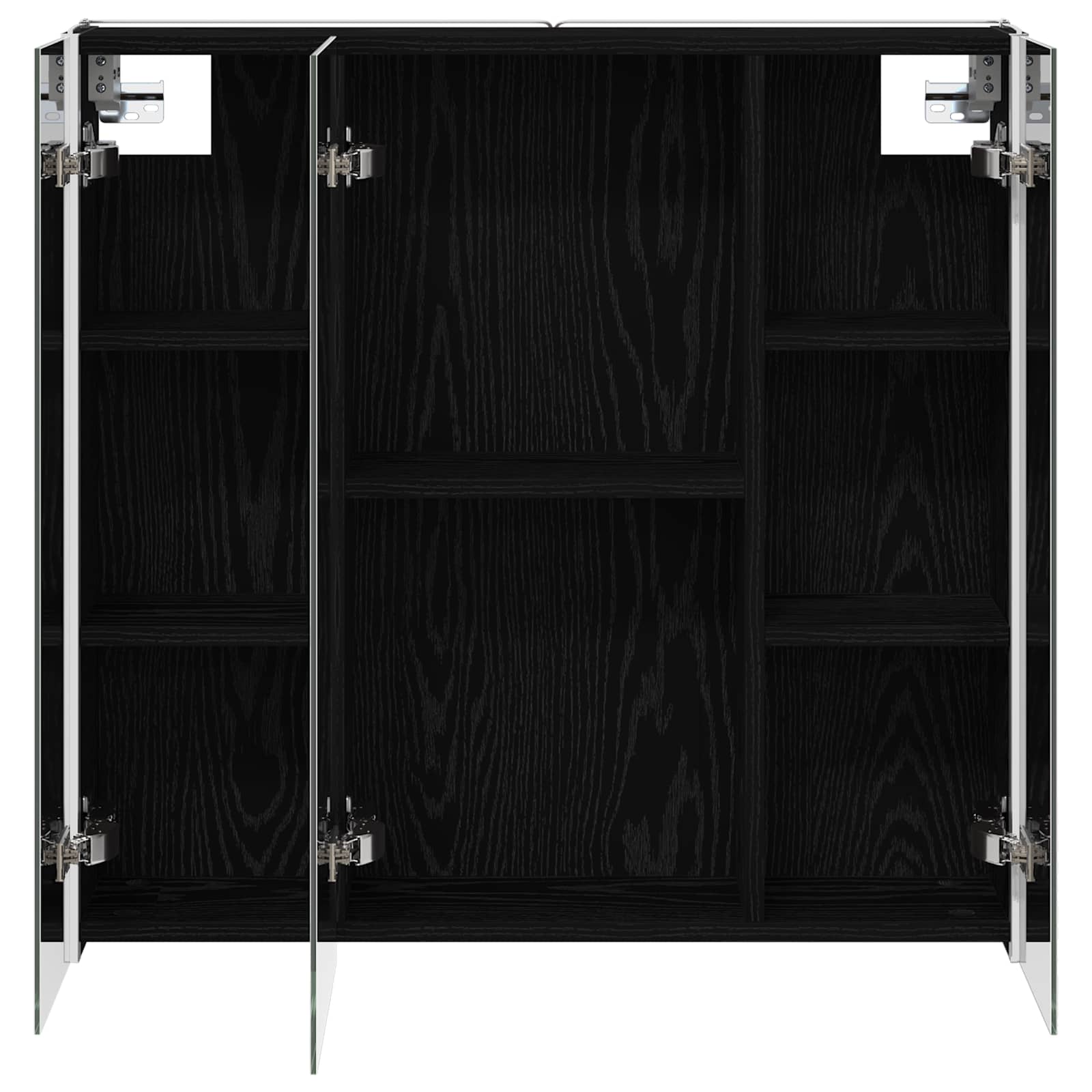 Badeværelsesspejlskab med hylde Sort eg 73.5 x 15.5 x 70 cm