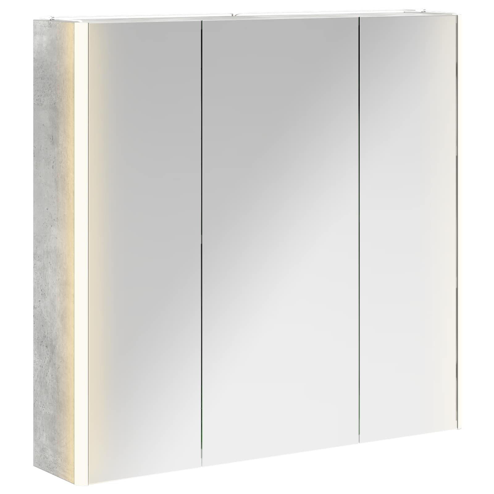 Badeværelsesspejlskab med hylde Beton Grå 73.5 x 15.5 x 70 cm