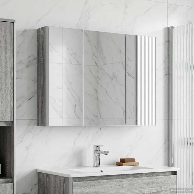 Badeværelsesspejlskab Grå Sonoma 103,5 x 15,5 x 70 cm