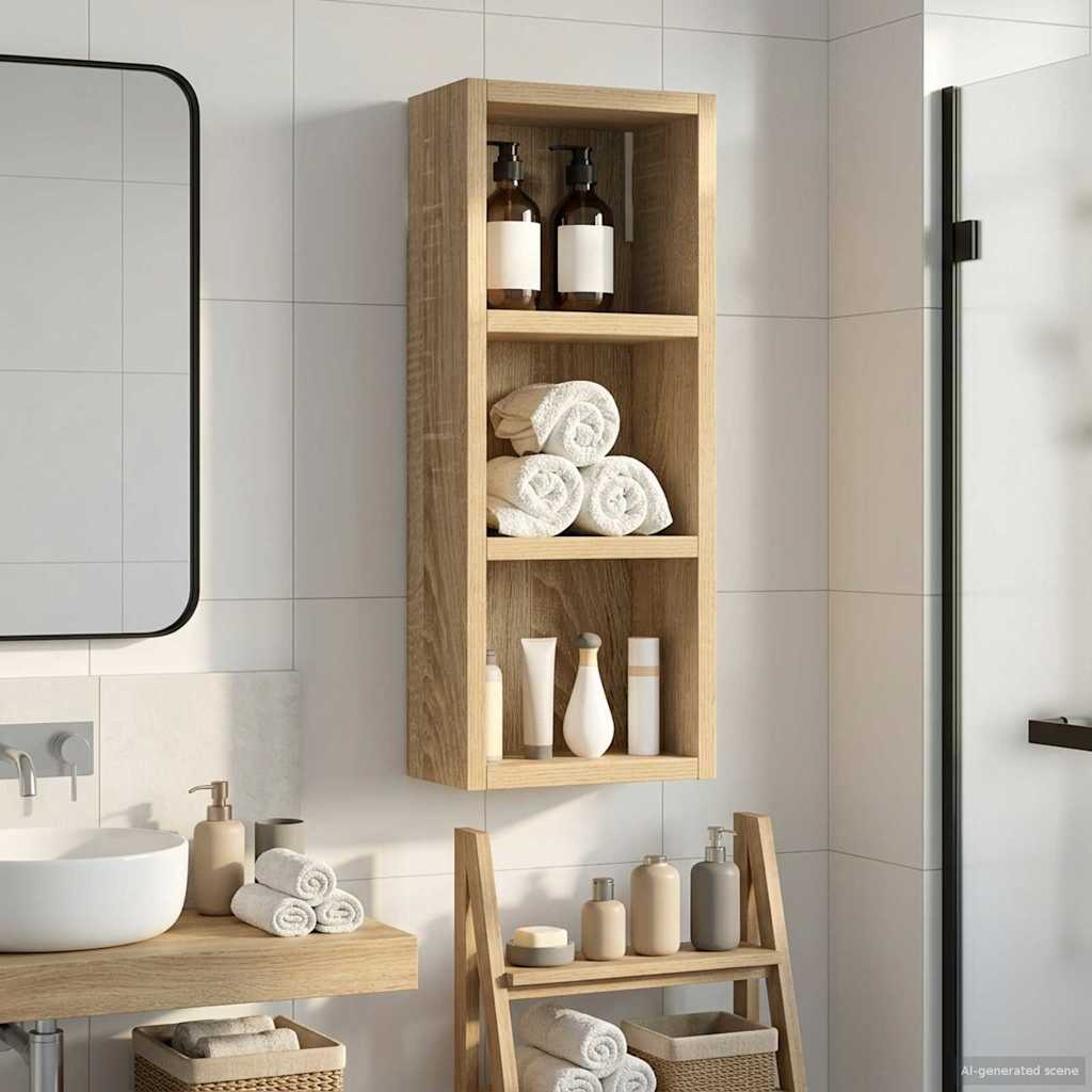 Badeværelsesvægskab Sonoma eg 20 x 10 x 50 cm Konstrueret træ