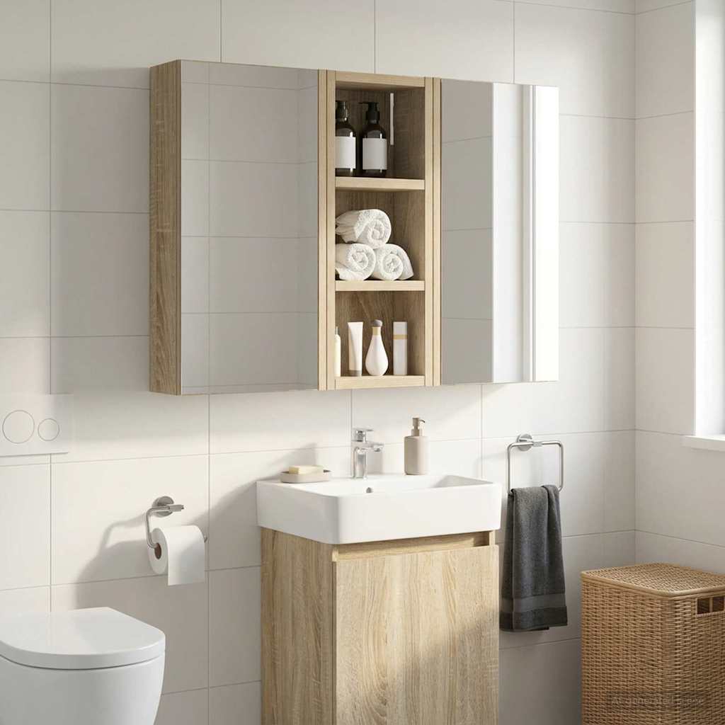 Badeværelsesvægskab Sonoma eg 20 x 10 x 50 cm Konstrueret træ