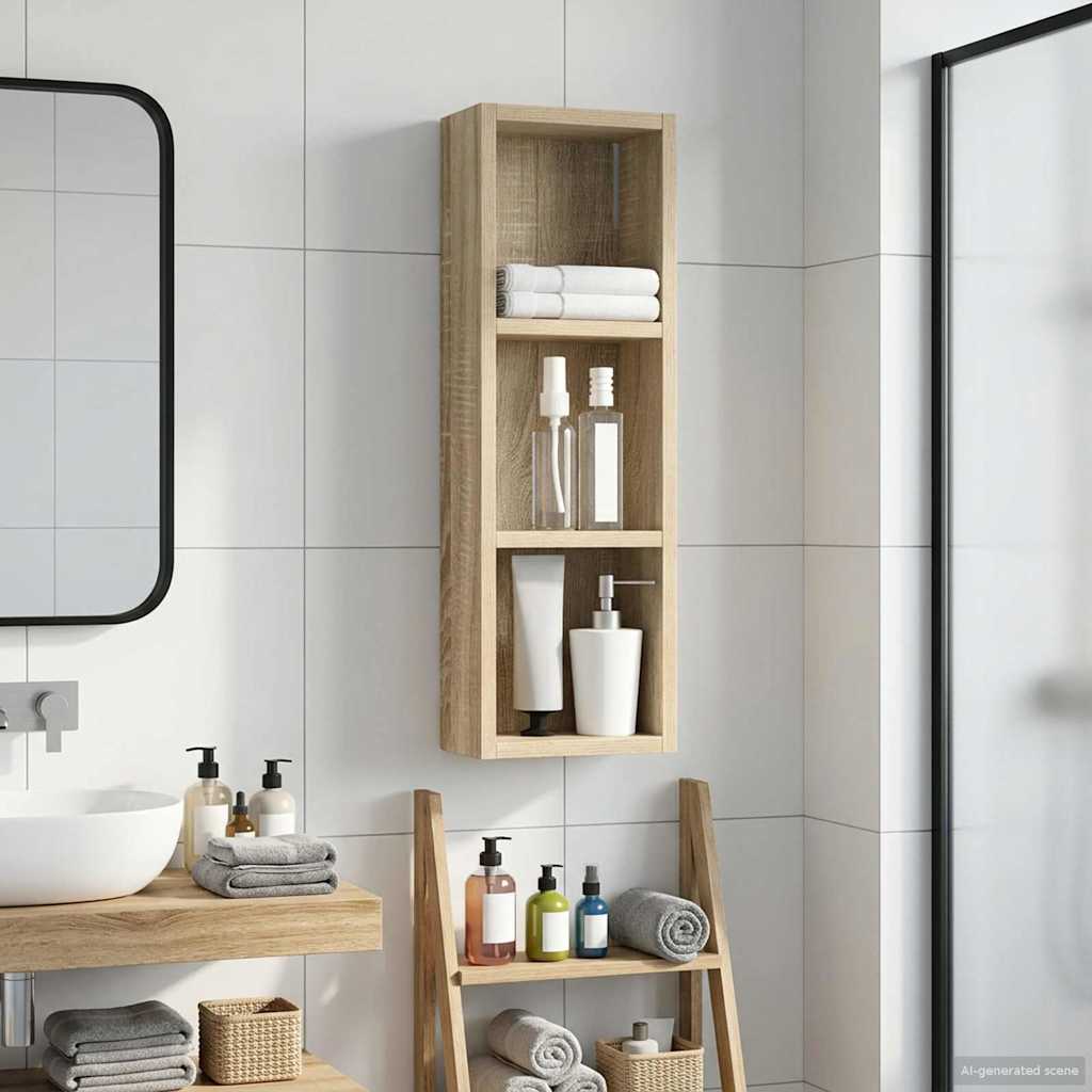 Badeværelsesvægskab Sonoma eg 20 x 10 x 60,5 cm Konstrueret træ