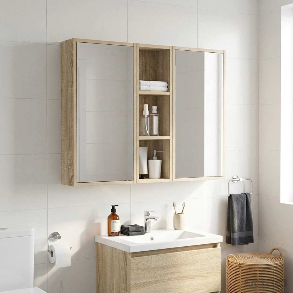 Badeværelsesvægskab Sonoma eg 20 x 14 x 70 cm Konstrueret træ