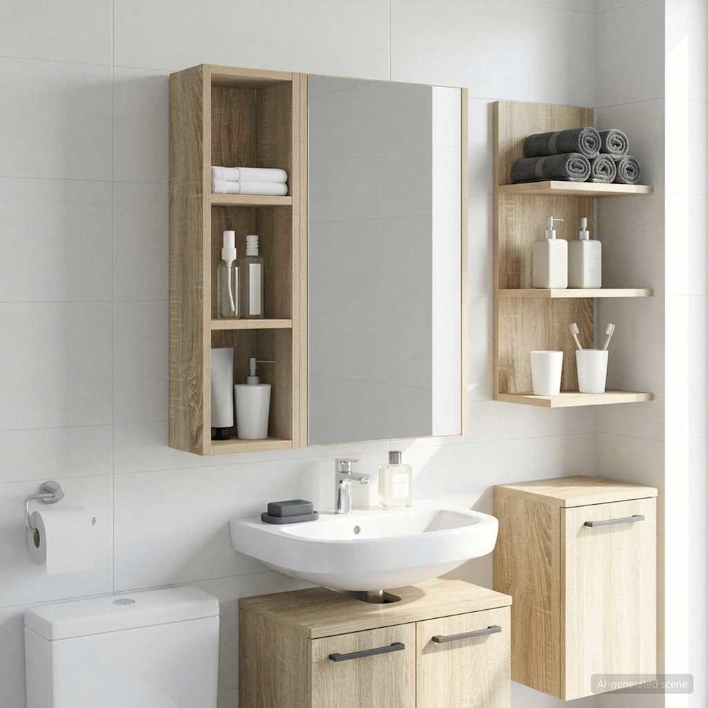 Badeværelsesvægskab Sonoma eg 20 x 14 x 70 cm Konstrueret træ