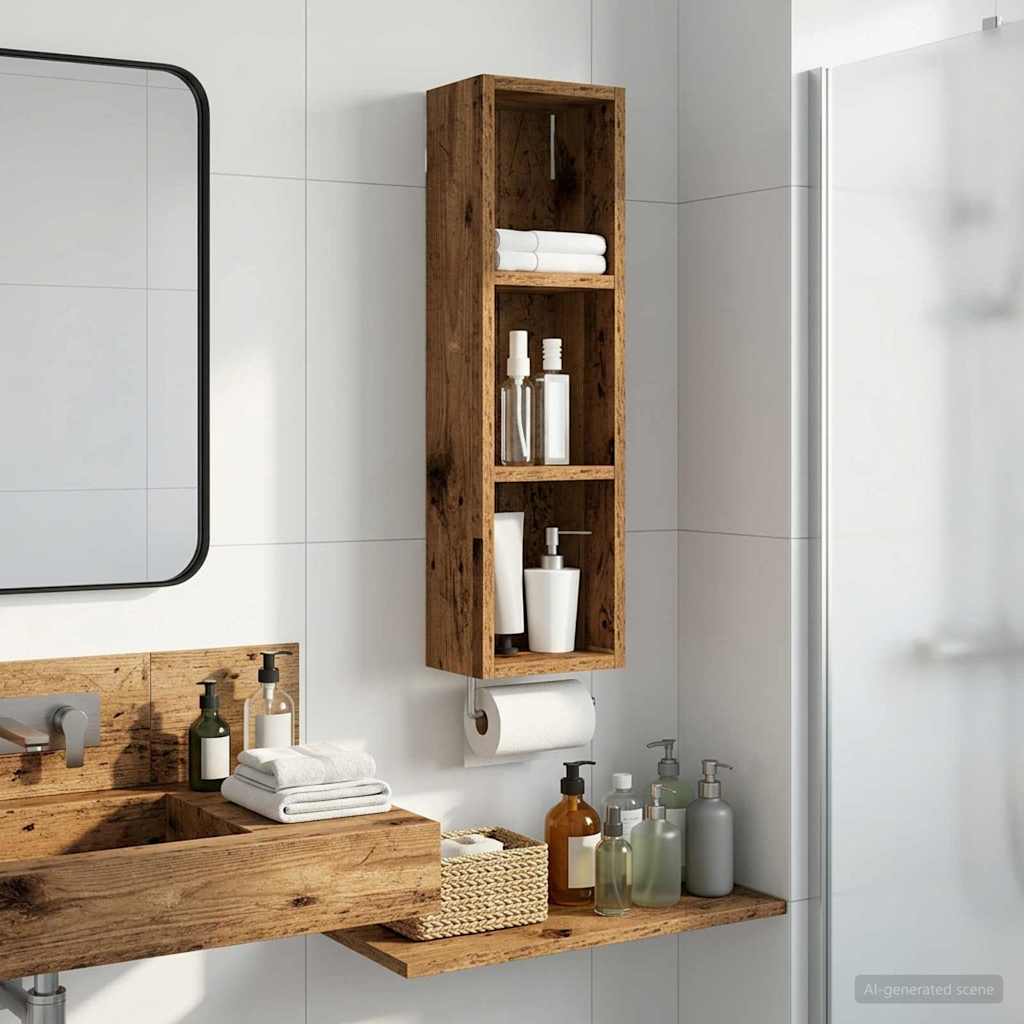 Badeværelsesvægskab Gammelt træ 20 x 14 x 70 cm Konstrueret træ