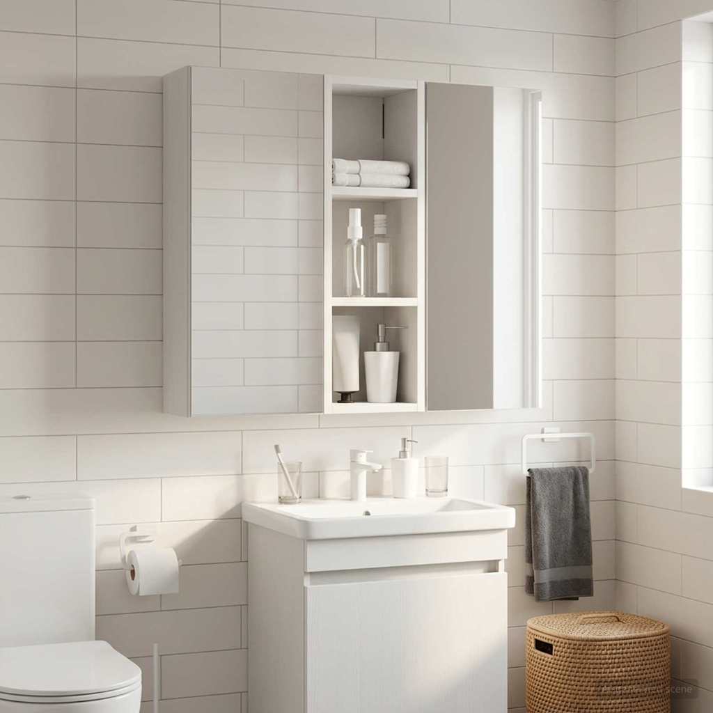 Badeværelsesvægskab Hvid 20 x 16 x 62,5 cm Konstrueret træ