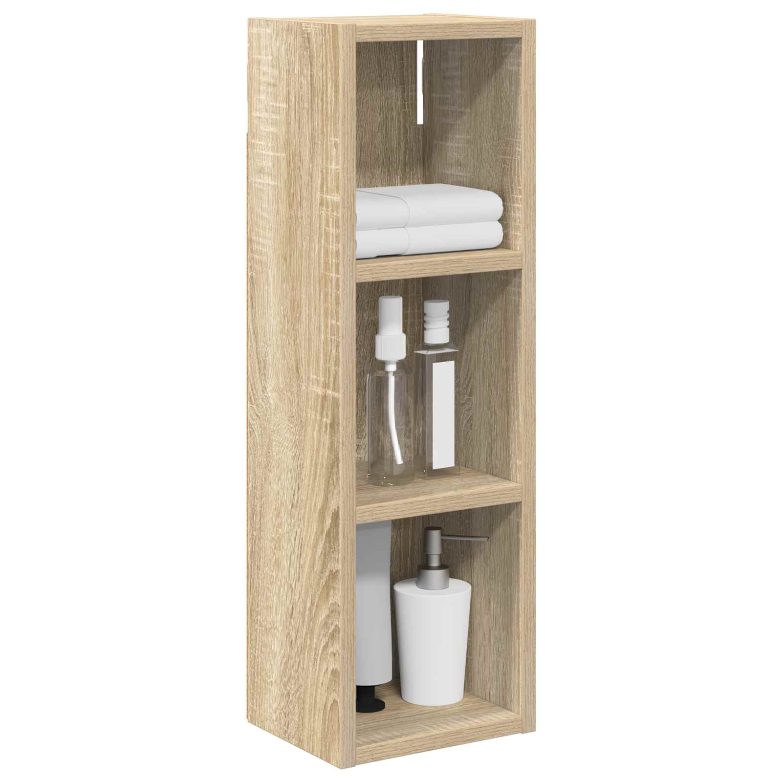 Badeværelsesvægskab Sonoma eg 20 x 16 x 62,5 cm Konstrueret træ